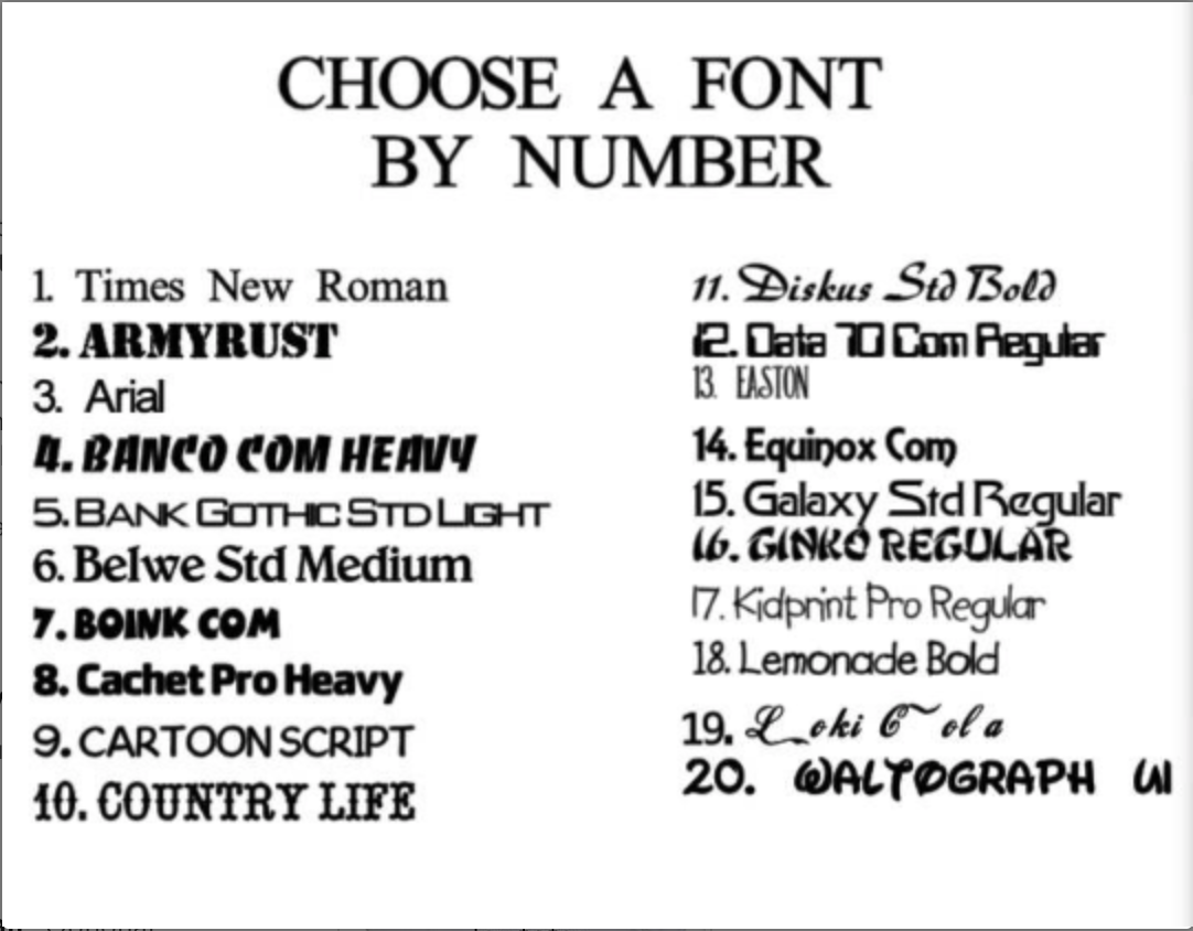Choose Font