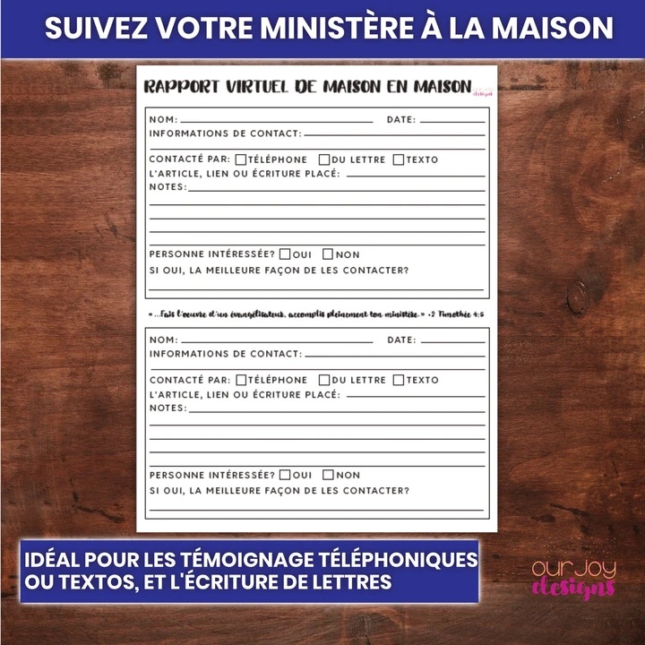 FRENCH Rapport Virtuel Maison en Maison Pour le Ministère