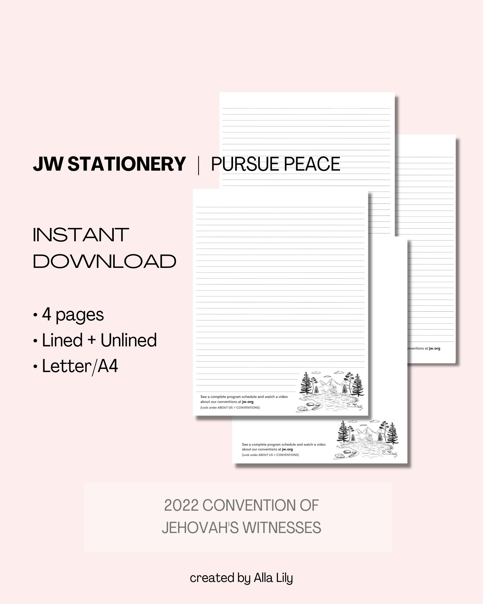 convention pursue peace stationery 2022