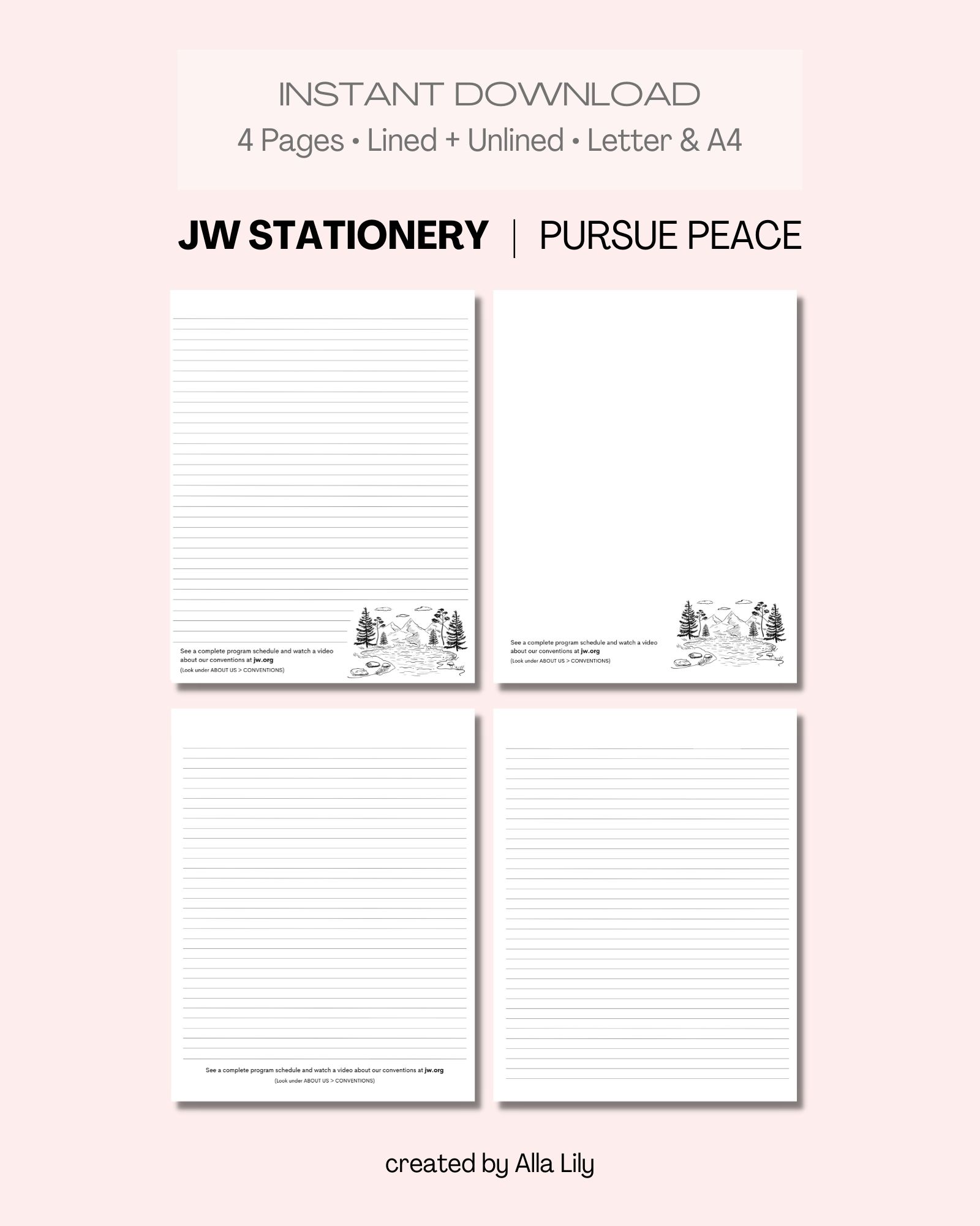 jw letter writing shets pursue peace printable