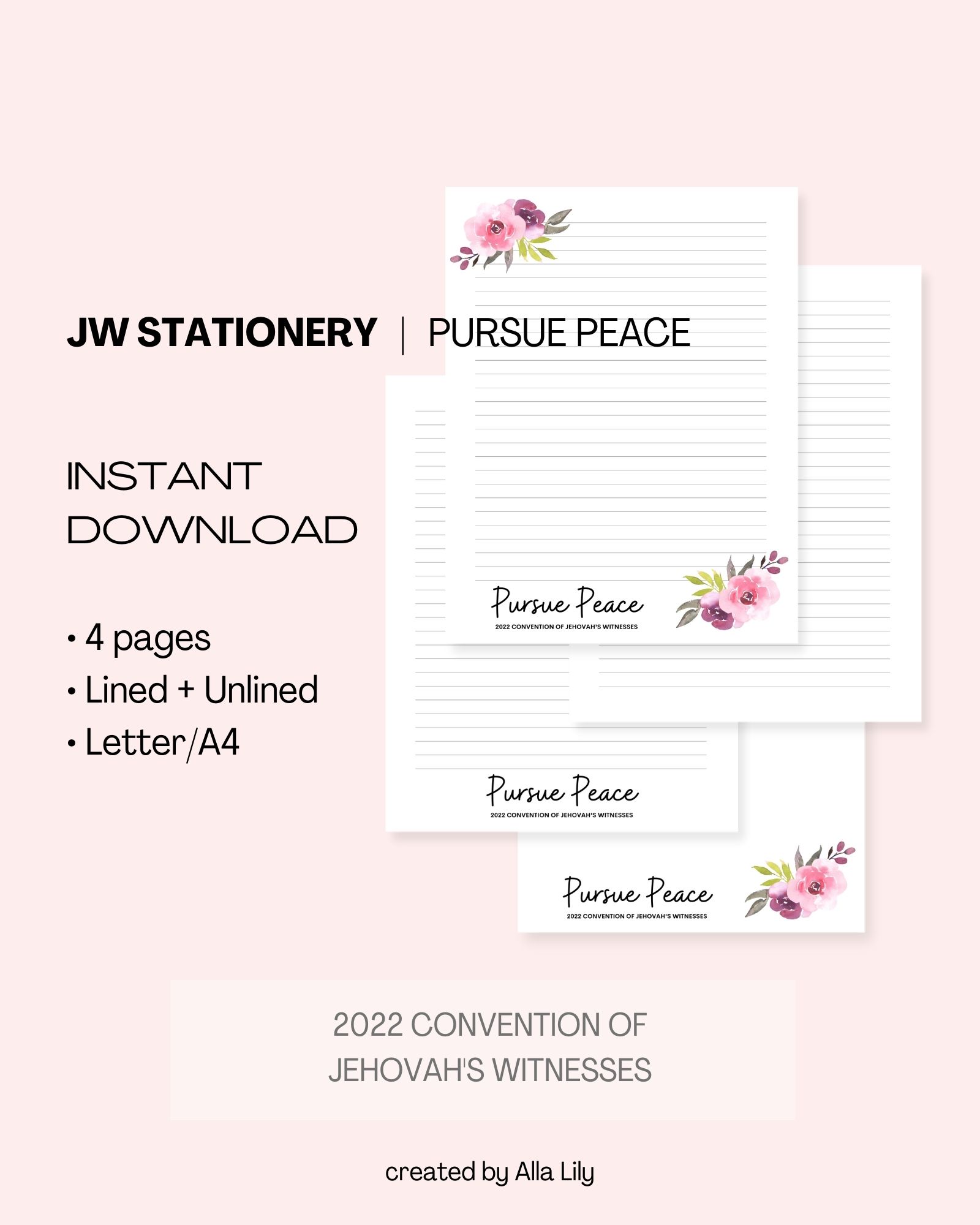 JW stationery Pursue Peace 2022