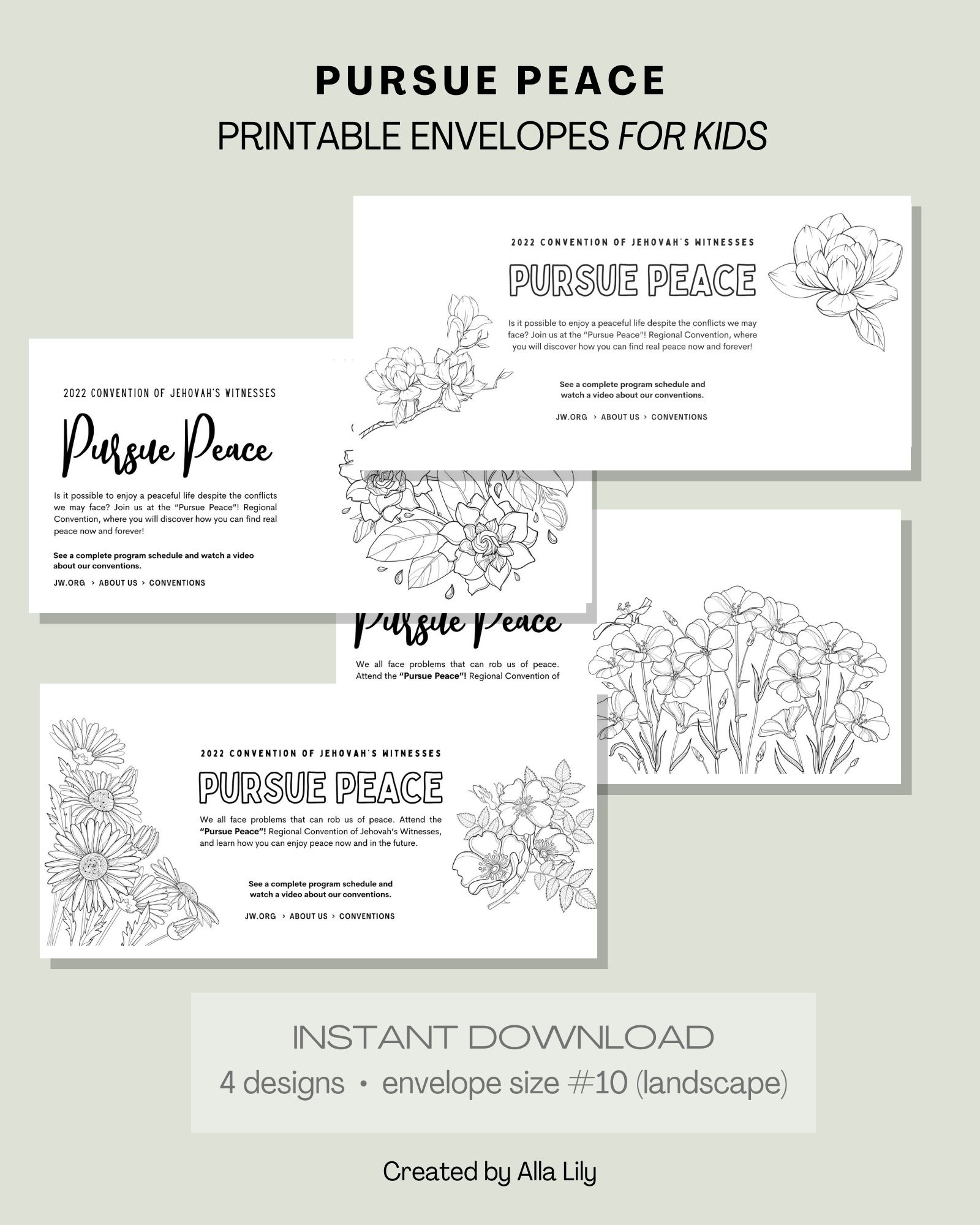 jw printable envelopes for kids pursue peace