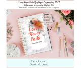 Love Never Fails – English 2019 JW Convention Notebook – Printable Digital Download – 80 Fully Illustrated pages
