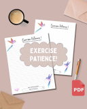 Letter Writing Paper Exercise Patience, Convention Stationery | JW