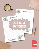 Exercise Patience Printable Convention Stationery | JW